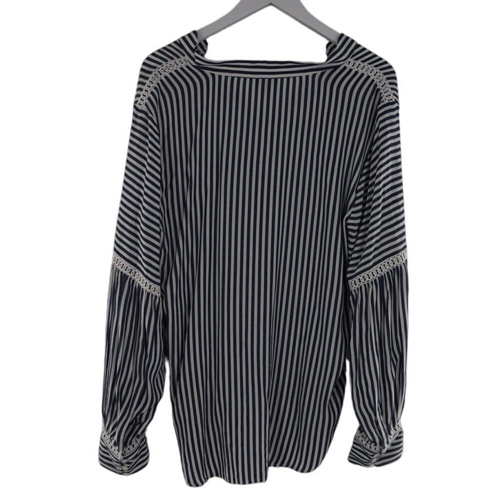Ann Taylor Oversized Striped Eyelet Blouse - Size L - NWT - Picture 4 of 4